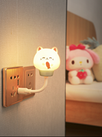Mini luz nocturna con control de voz, enchufe directo USB, mini dibujos animados, lindo oso, conejo, 0,2 W, decoración de habitación de bebé para niños, luz de noche led