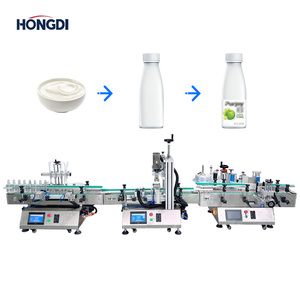 HONGDI <b>Fully</b> <b>Automatic</b> Liquid Filling Production Line for Fruit Juice Yogurt <b>Coffee</b> 35 Bottles/Min Capacity 220V - Product Image 2