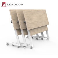 Table de formation modulaire pliable Leadcom L-F02 moderne avec plateau rabattable, structure en acier, mobilier de formation mobile, bureaux de réunion