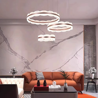 Lustre VH Minimaliste Moderne Haut de Gamme Luxe Motif Vague en Aluminium Nouveau Design pour Salle à Manger Salon Chambre Taille Moyenne