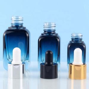 30มิลลิลิตร50มิลลิลิตรหรูหราสีน้ำตาลสีเหลืองอำพันขวดหยดแก้วที่กำหนดเองสีฟ้าไล่ระดับสี่เหลี่ยมขวดหยดแก้ว - Product Image 2