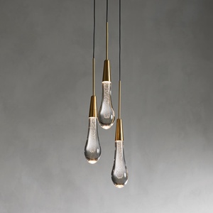 Modern American Simples e High-end Pendurado Luz Sala de Jantar Sala de estar Decoração Home Clear Glass Raindrop Pendant <span class=keywords><strong>Light</strong></span> - Product Image 3