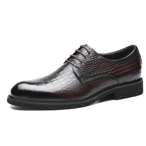 2026 Men's Leather <b>Shoes</b> Genuine Leather Business Formal Leather <b>Shoes</b> Groom's Wedding Thick Soled Height Increasing Derby <b>Shoes</b> - Product Image 1
