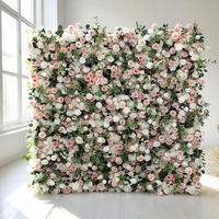Mur de fleurs artificielles classiques modernes sur mesure en carton pour des thèmes de décoration de mariage exclusifs