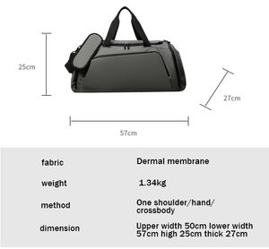 Popular Bolso de Lona Tipo Duffle para Hombre con Logo Personalizado, Mochila de Mensajero Impermeable para Fin de Semana, Gimnasio y Viaje con Compartimento para Ropa Húmeda - Product Image 4