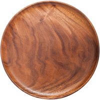Assiettes et plateaux jetables personnalisés en bois d'acacia massif, écologiques, avec émail coloré, style américain, motif floral