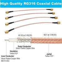 Câble de raccordement RG402 141, connecteurs SMA mâle vers SMA mâle, câble d'antenne wifi, câble coaxial LMR 240, antenne coaxiale SMA