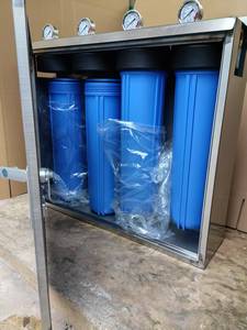 Sistema de Filtración de <span class=keywords><strong>Agua</strong></span> Doméstico Big Blue de 20 Pulgadas, Carcasa de Filtro Jumbo de 4 Etapas con Cubierta de Acero Inoxidable, Purificador de <span class=keywords><strong>Agua</strong></span> de 4 Etapas - Product Image 6
