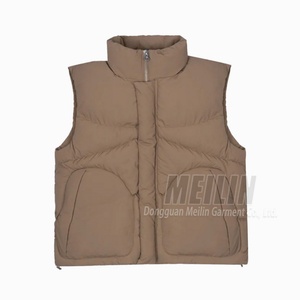Vestes matelassées courtes sans manches en duvet OEM, design personnalisé, légères, rembourrées, zippées - Product Image 6