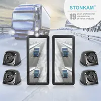 Stonamy câmera de espelho traseiro para caminhão, monitor de câmera para caminhão e ônibus, sistema de monitoramento mais amplo da imagem