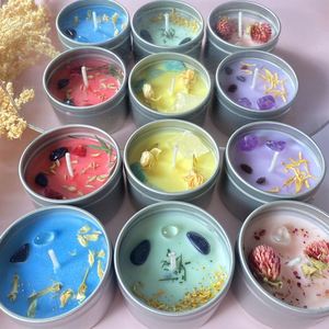 Nature Dry Flowers <b>Essential</b>, <b>Oil</b> Unique Candle Tinplate Jars Aromatherapy Luxury Crystal Soy Wax Scented Candles for Gift Sets/ - Product Image 4
