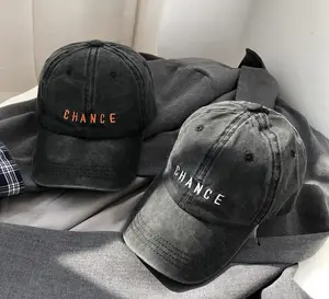 Nón kết cotton nhuộm màu đá, 6 mảnh, unisex, tùy chỉnh bán buôn, thêu logo đơn giản, kiểu dáng không cấu trúc - Product Image 4