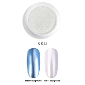 ผงโครเมี่ยมสีขาวมุกออโรร่า กลิตเตอร์สีฟ้าประกายดวงจันทร์ สำหรับตกแต่งเล็บเจล - Product Image 6
