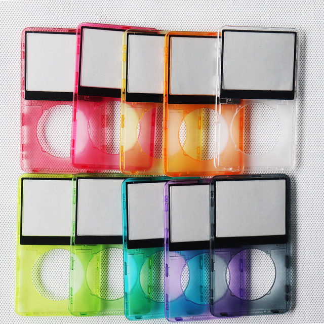 Tranasparent Clear Red Green Grey Blue Purple Faceplate Case for Ipod Video 5th/5.5th Gen 30GB/60GB/80GB A1136 Plastic Housing
