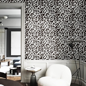 Exquisito Papel Tapiz Adhesivo de Cuero Blanco y Negro con Estampado de Leopardo, Papel de Contacto Blanco Moderno, Papel Tapiz Desmontable Engrosado - Product Image 2