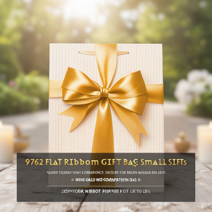 Bolsa de Regalo Plana 9762 de Tamaño Pequeño con Lazo Dorado para Regalos Corporativos - Product Image 3