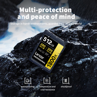 Carte Mémoire Flash SD Originale Lexar 1800X 256Go 128Go R280Mo/s W210Mo/s 512Go pour Appareil Photo Professionnel 4K