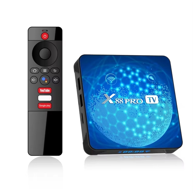 Hugsun X88 Pro Android TV Box Rockchip RK3318 Quad Core 2.4G/5GHz 100M LAN 4GB/32GB 4K Ultra HD Android 13 Set-Top Box