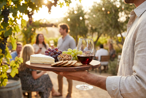 <span class=keywords><strong>Plateau</strong></span> à vin en bois d'acacia poli, assiette jetable pour apéritifs, <span class=keywords><strong>plateau</strong></span> à cocktails pour la nourriture occidentale, support pour <span class=keywords><strong>verre</strong></span> à vin rouge et steak - Product Image 6