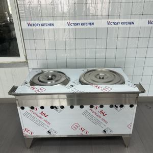 Support de casserole Offre Spéciale VICTORY avec deux brûleurs à gaz en acier inoxydable mis en place un décrochage Snack Cart Noodle Cooker Kwali Range - Product Image 6