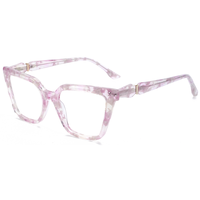 Monture de lunettes optiques Elan Optical YB6016, style rétro populaire, rectangulaire, œil de chat, pour femmes, monture intégrale en acétate, lunettes optiques en stock