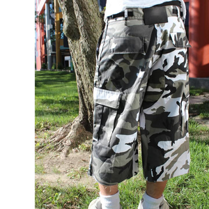Elasticated Waist Camo <b>Shorts</b> Allover Print Mens <b>3</b>/<b>4</b> Long Camo Longs Cargo <b>Shorts</b> - Product Image 3