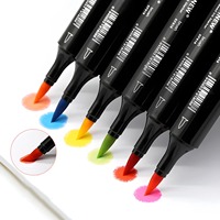 Marqueurs d'art à double pointe à l'alcool non toxiques pour dessin et coloriage, fabriqués en Chine