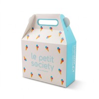Caja de Embalaje para Pasteles de Cartón con Asa Troquelada, Impresa con Letras de Color Personalizado, Plegable