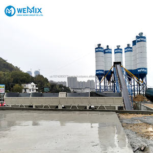 HZS120 WEMIX Electric Concrete Batching Plant <b>Stationary</b> Ready Mix Plant with Pump & Motor Belt-fed System - Product Image 1