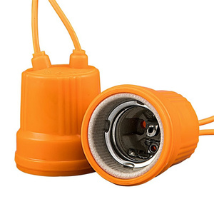 Commercio all'ingrosso della fabbrica 120mm portalampada e27 filo portalampada piatta LED colonna di rame presa luce di cablaggio - Product Image 1