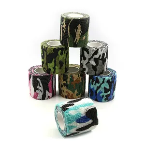 Camouflage Color Tattoo Bandage Cohesive Elastic Bandage Rolls Self-adherent Tape For Tattoo Machine Grip Tube Sports Tape