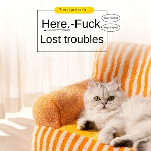 Large Velvet <span class=keywords><strong>Dog</strong></span> Cat Kennel Abnehmbares wasch bares Schlafs ofa Winter Warm Open Four Seasons Universal verdicktes Bett Solid Pattern - Product Image 2