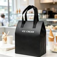 Sac isotherme personnalisé en non-tissé imprimé dessin animé, sac de livraison isotherme en aluminium pour gâteaux, boissons et glaces
