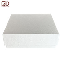 ROGOOD Boîte à bijoux rigide en papier gaufré blanc de luxe haut de gamme avec insert en mousse 90x90x30mm P2256