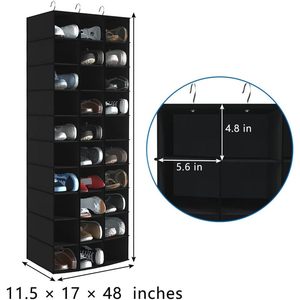Hanging Shoe Organizer 30 Sections Rectangular Hook Type <b>Wall</b> <b>Mount</b> Storage <b>Shelves</b> For Closet Shoes - Product Image 3