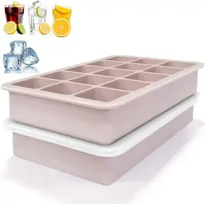 Bandeja de cubitos de hielo de silicona negra con moldes flexibles de fácil liberación Herramientas cuadradas sostenibles para congelador Máquina de helados