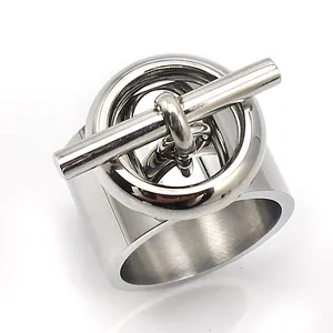 2019 15mm Breedte Knoop Ring Voor Vrouwen unieke hanger Ringen 316L Rvs & Metalen Zilveren Ring Vrouwen Sieraden