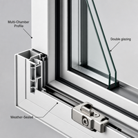 Fenêtre à battant en aluminium personnalisable de conception professionnelle avec moustiquaire, double vitrage pour villa résidentielle