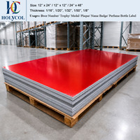 Plaque en plastique ABS acrylique modifié double couleur (rouge/blanc) 2 plis, 12''x24''x1/16'' 1/8'' 1/32'', pour gravure laser et signalétique