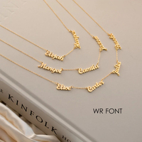 Collier EManco personnalisé avec plusieurs noms, pendentif plaqué or 14 carats, chaîne en câble tendance, cadeau de bijoux pour Noël, anniversaire, fête