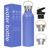 Botella de agua aislada deportiva de acero inoxidable 18/8 de doble pared al vacío termo de boca ancha personalizado barato al por mayor