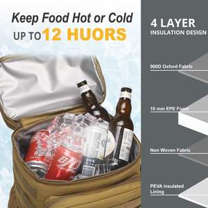 Bolsa Refrigerante Personalizada con Logotipo, 30 Latas, TPU, Portátil, 840D, Aislada, con Compartimento para Lonchera de 24L, para Actividades al Aire Libre - Product Image 3