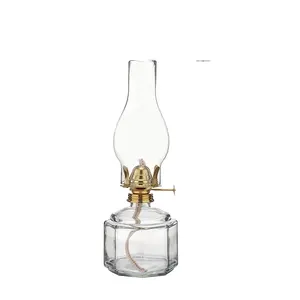 Handmade Vintage Large Glass Kerosene Oil Lamp Lantern Classic Style for Home Decoration and Party Occasions