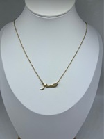 Collier personnalisé avec nom islamique, chaîne de clavicule en acier inoxydable plaqué or 18 carats, collier arabe