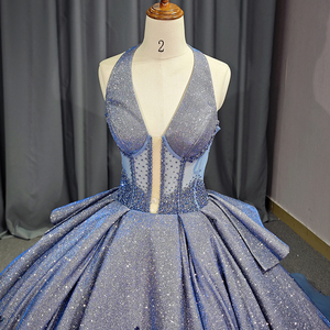 Jancember 6739 Hermosos vestidos Halter Glitter para Quinceañera Chapel Train - Product Image 1