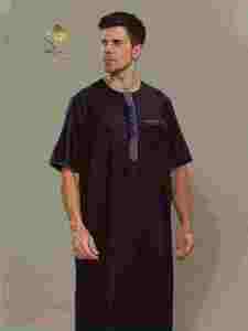 HARAMAIN Nuevo traje tradicional marroquí para hombre musulmán, elegante y de alta calidad, en algodón. - Product Image 1