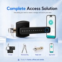 EBKN 2026, Cerradura de Puerta Biométrica con Huella Dactilar, Control Remoto por Aplicación, Cerradura Inteligente WiFi sin Llave con Aplicación Tuya