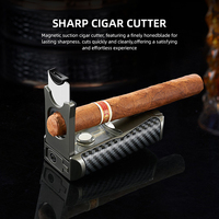 Briquet multifonction de luxe JH 5 en 1 à triple flamme en alliage de zinc, coupe-cigare, poinçon et aiguille intégrés, résistant au vent