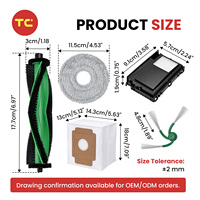 Kit d'accessoires pour robot aspirateur compatible avec les robots aspirateurs IRobots Roombas 415X Plus 415 Combo, pièces de rechange