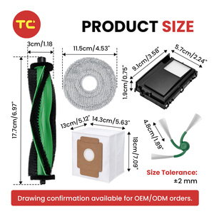 Kit d'accessoires pour robot aspirateur compatible avec les robots aspirateurs IRobots Roombas 415X Plus 415 Combo, pièces de rechange - Product Image 2
